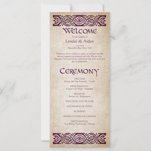 中世結婚式 プログラム (正面)