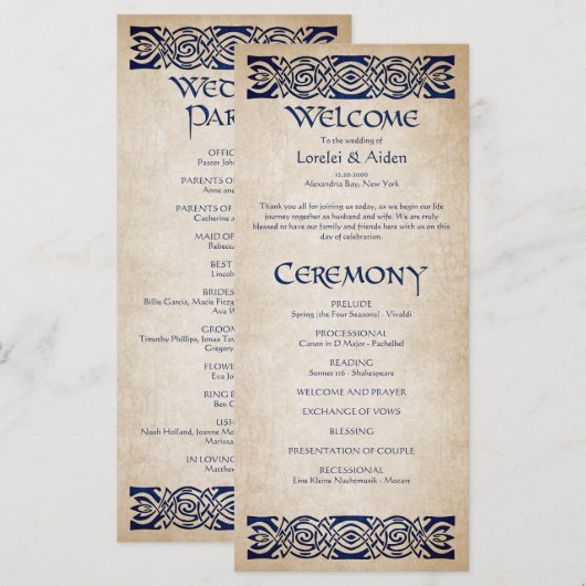 中世結婚式 プログラム (正面/裏面)