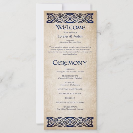 中世結婚式 プログラム (正面)