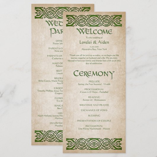 中世結婚式 プログラム (正面/裏面)