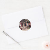 中世結婚新郎新婦アンティーク絵画ズ ラウンドシール (封筒)