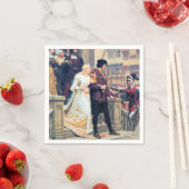 中世結婚新郎騎士絵を描の スタンダードカクテルナプキン (インサイチュ)