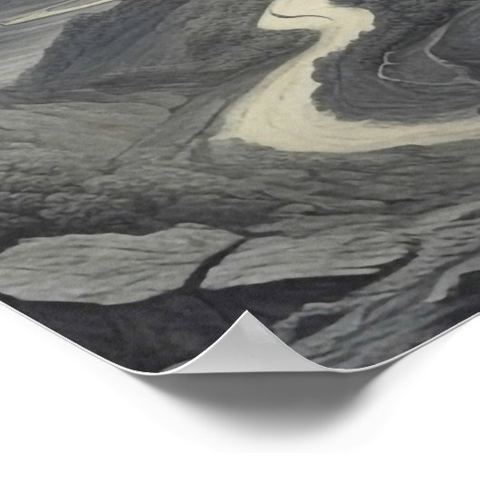 中世芸術的ランドスケープ・デジタ絵を描ル・アート ポスター (角)