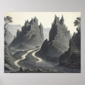 中世芸術的ランドスケープ・デジタ絵を描ル・アート ポスター (正面)