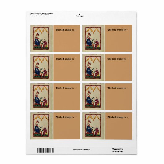 中世蔵書票 ラベル (フルシート)