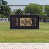 中世誕生日ウェルカムゴシックナイトブラック金ゴールド 横断幕 (インサイチュ)