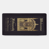 中世誕生日ウェルカムゴシックナイトブラック金ゴールド 横断幕 (横)