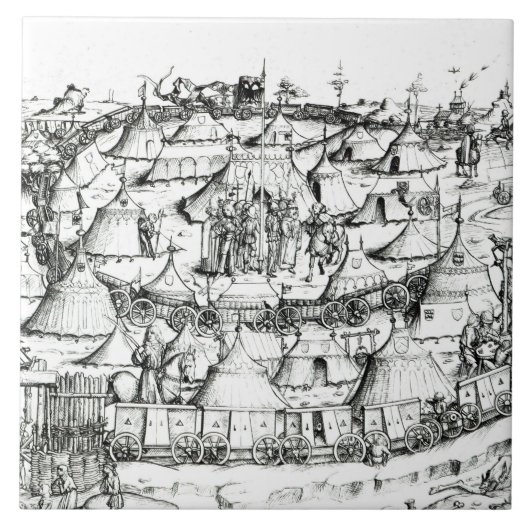 中世軍の野営、本から、パブ。 18 タイル (正面)