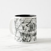 中世軍の野営、本から、パブ。 18 ツートーンマグカップ (正面左)