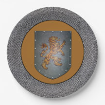 中世金ゴールドのライオンの灰色Chainmail