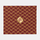 中世金ゴールドのライオンの赤の（紋章の）フラ・ダ・リ フリースブランケット (正面(横))