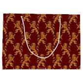 中世金ゴールドのライオンの赤の(紋章の)フラ・ダ・リ ラージペーパーバッグ (裏面)