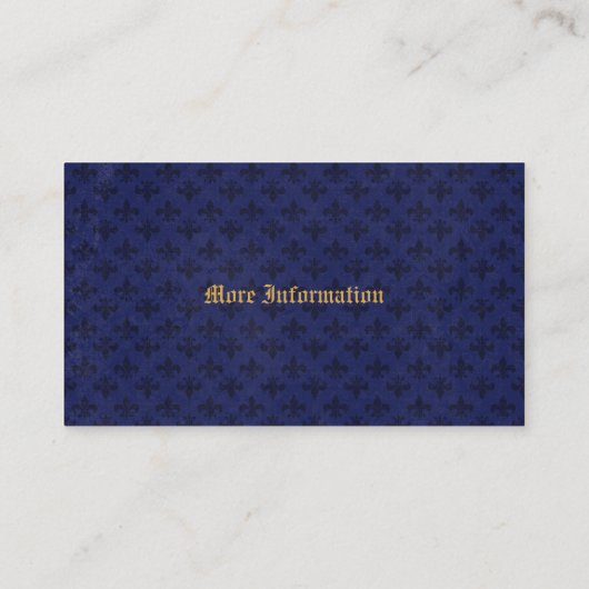 中世金ゴールドのライオンの青の(紋章の)フラ・ダ・リ 名刺 (裏面)