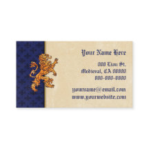 中世金ゴールドのライオンの青の（紋章の）フラ・ダ・リ