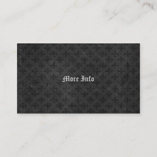 中世金ゴールドのライオンの黒のフルーア 名刺 (裏面)