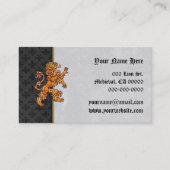 中世金ゴールドのライオンの黒のフルーア 名刺 (正面)