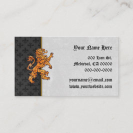 中世金ゴールドのライオンの黒のフルーア 名刺
