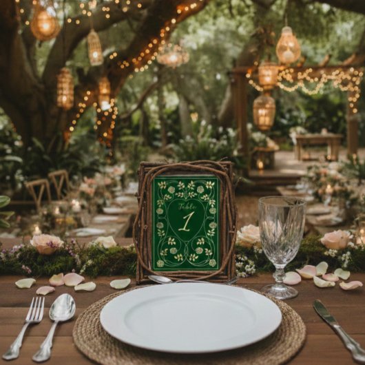 中世金ゴールドフローラハートと結婚剣 テーブルナンバー