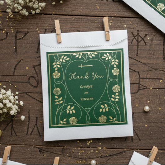 中世金ゴールドフローラハートと結婚剣 フェイバーバッグ