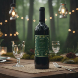 中世金ゴールドフローラハートと結婚剣 ワインラベル