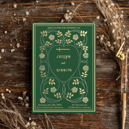 中世金ゴールドフローラハートと結婚剣 招待状