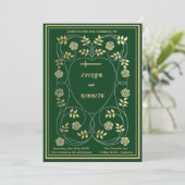 中世金ゴールドフローラハートと結婚剣 招待状 (スタンド正面)