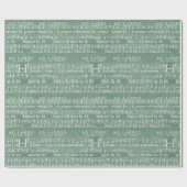 中世音楽原稿ティール(緑がかった色)の緑 ラッピングペーパー (フラット)