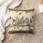 中世風変わりの作り音楽、うさぎ、犬 クッション (ブランケット)