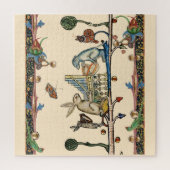 中世風変わりの作り音楽、うさぎ、犬 ジグソーパズル (縦)