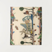 中世風変わりの作り音楽、うさぎ、犬 タペストリー (正面)