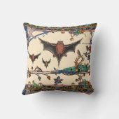 中世風変わりの動物,飛んでいるこうもり森林動物 クッション (裏面)