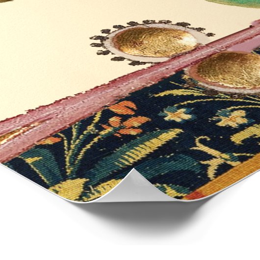 中世風変わりの動物，飛んでいるこうもり森林動物 ポスター (角)