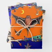 中世風変わりの動物，飛んでいるこうもり森林動物 ラッピングペーパーシート (インサイチュ)