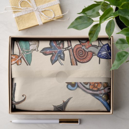 中世風変わりの動物，飛んでいるこうもり森林動物 薄葉紙 (ギフト)