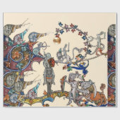 中世風変わりの推定の戦い、騎士、巨大なカタツムリ ラッピングペーパー (フラット)