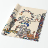 中世風変わりの推定の戦い、騎士、巨大なカタツムリ ラッピングペーパー (アンロールド)