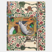 中世風変わりの流行音楽、猫の遊器官 フリースブランケット (正面)