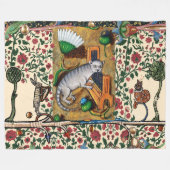 中世風変わりの流行音楽、猫の遊器官 フリースブランケット (正面(横))