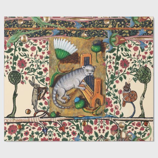 中世風変わりの流行音楽、猫の遊器官 ラッピングペーパー (フラット)