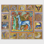 中世風変わりの獣医、ユニコーン幻想的な動物 ラッピングペーパー (フラット)