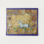 中世風変わりの獣医、ユニコーン走、森林動物 タペストリー (正面(横))