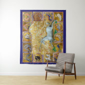 中世風変わりの獣医、ユニコーン走、森林動物 タペストリー (インサイチュ)