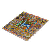 中世風変わりの獣医、ユニコーン、森林動物 タイル (側面)