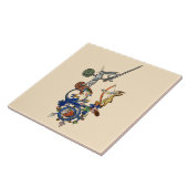 中世風変わりの獣医、剣を持つキラーウサギ タイル (側面)