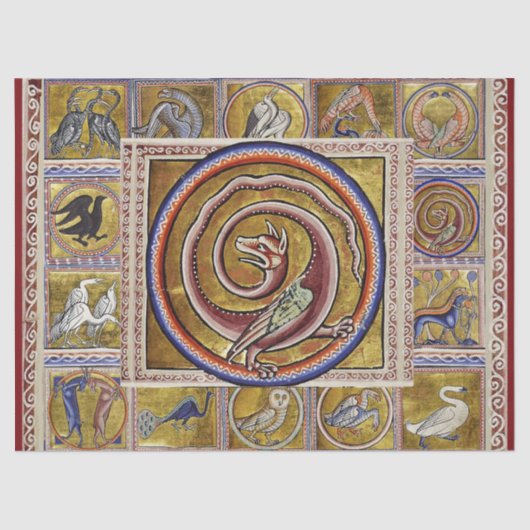 中世風変わりの獣医、蛇の竜、ファンタジー 薄葉紙 (正面)