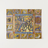 中世風変わりの獣性のアンテロプの森林動物 タペストリー (正面(横))