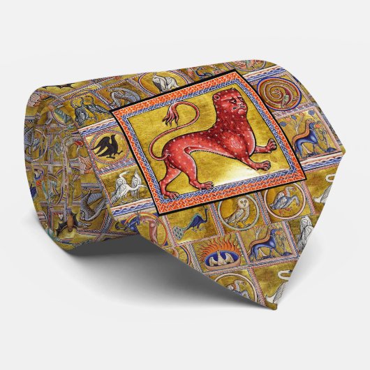 中世風変わりの獣質、ヒョウ、森林動物 ネクタイ (ロール)