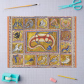 中世風変わりの獣食、サラマンダー、森林動物 薄葉紙 (クラフト)