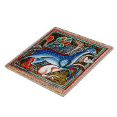 中世風変わりの獣馬、森の三馬 タイル (側面)