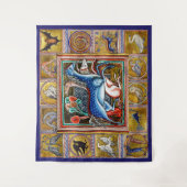 中世風変わりの獣馬、馬、森林動物 タペストリー (正面)